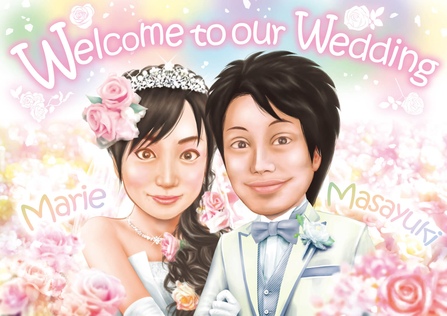 結婚式のウェルカムボードのイラスト